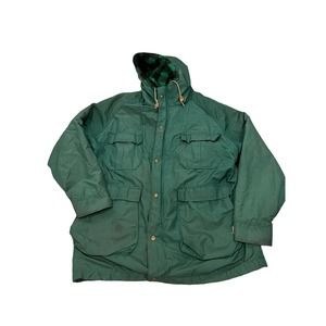 Vintage ll bean baxter state parka buffalo green plaid lined mens size large 80s
